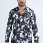 black abstract jacquard shirt platini