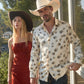 Mens Jacquard Fabric Print Modern Fit Long Sleeve White Shirt