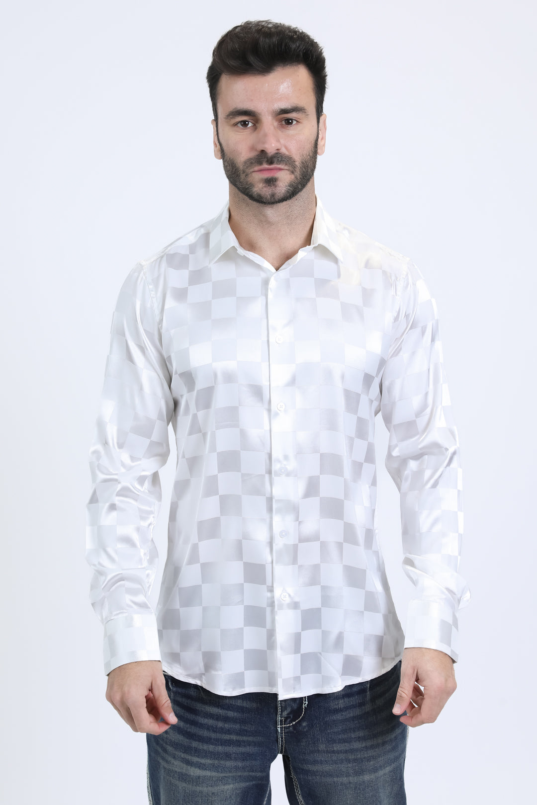 Tonal Check Jacquard Shirt