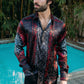 black/red geometric baroque panel shirt platini