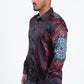 black/red geometric baroque panel shirt platini