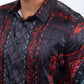 black/red geometric baroque panel shirt platini