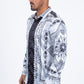 black/grey geometric baroque panel shirt platini