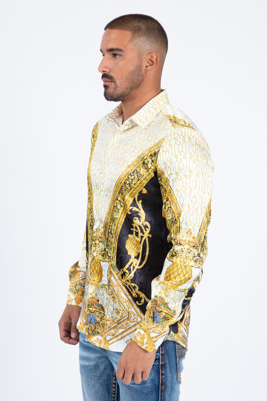 black/gold baroque gold pineapple shirt platini side