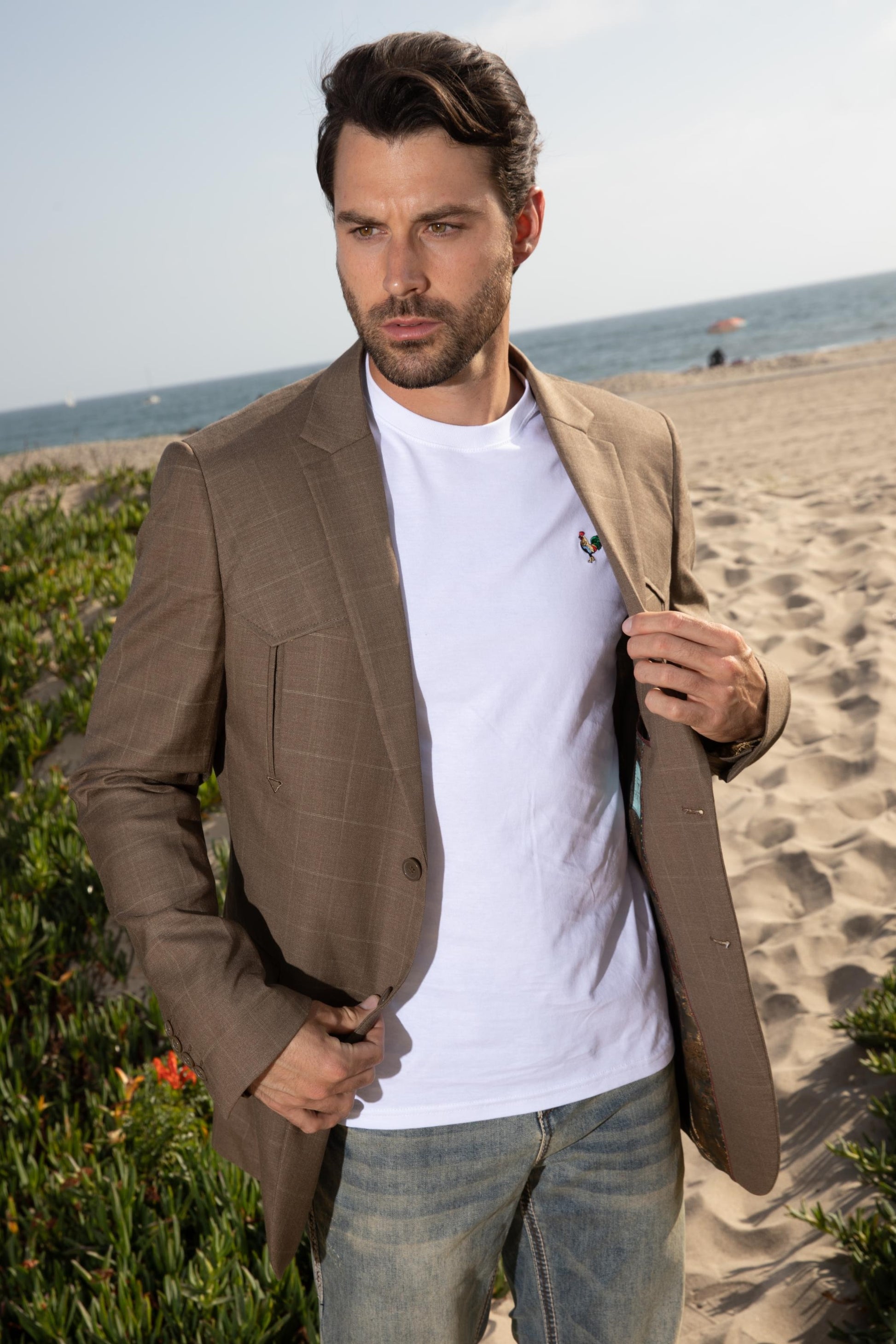 light brown western sport coat with elbow patch men platini lifestyle