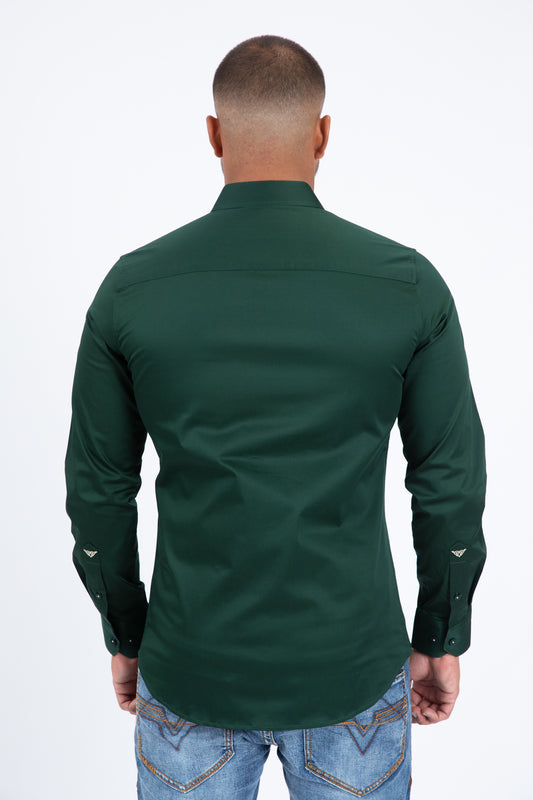 Green Locke Block Check Shirt Men Platini back