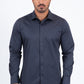 dark grey locke plaid cuff shirt men platini front