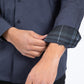 dark grey locke plaid cuff shirt men platini cuff detail
