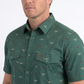 green longhorn icon short sleeve shirt men platini detail