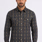 black longhorn medallion western shirt men platini front