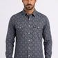 grey longhorn medallion western shirt men platini front