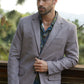 mink double button suede blazer men platini front
