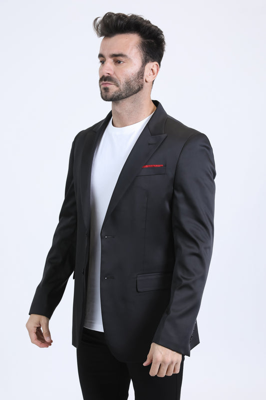 black modern fit blazer men platini 