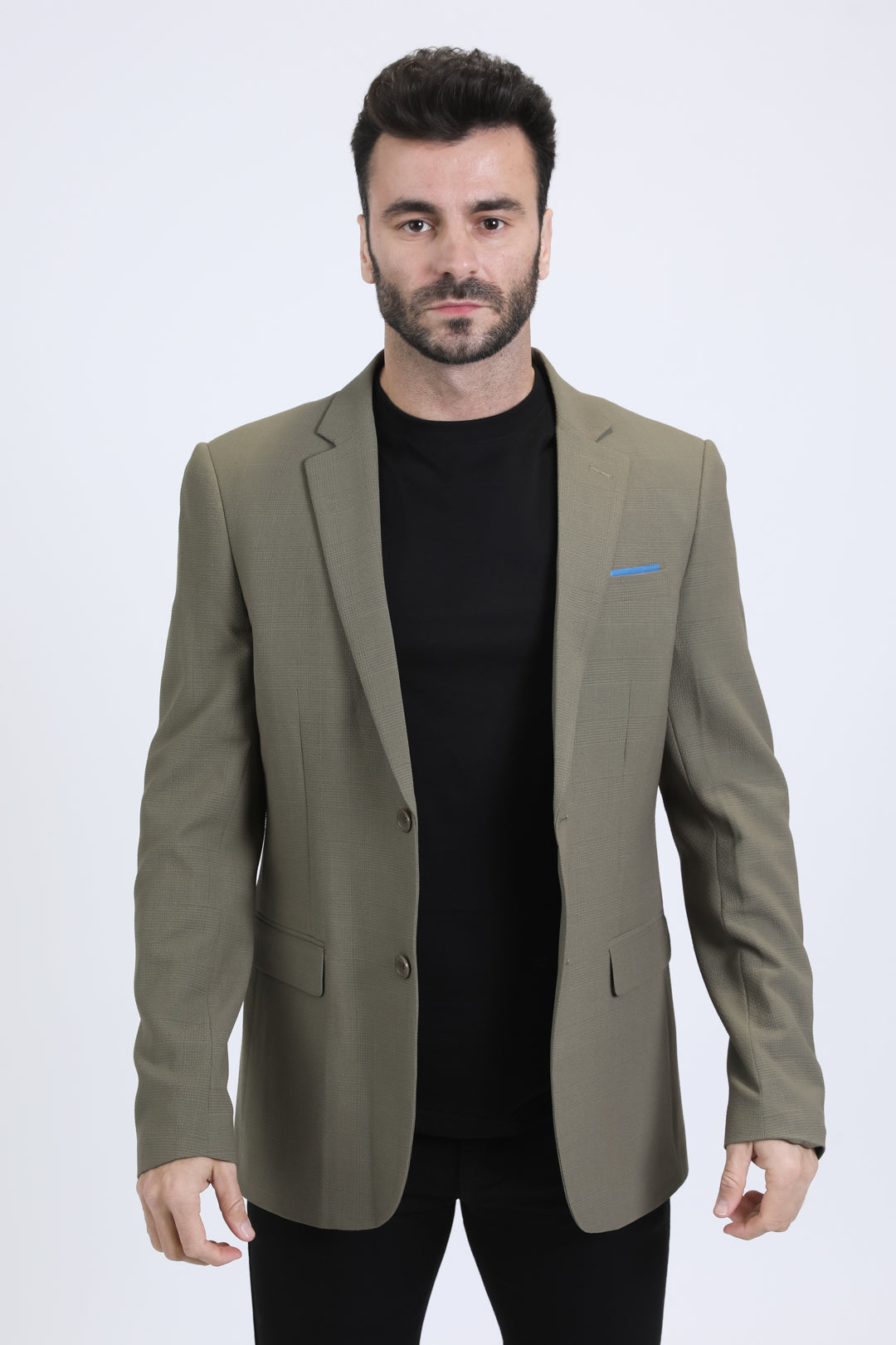 olive modern fit blazer men platini front