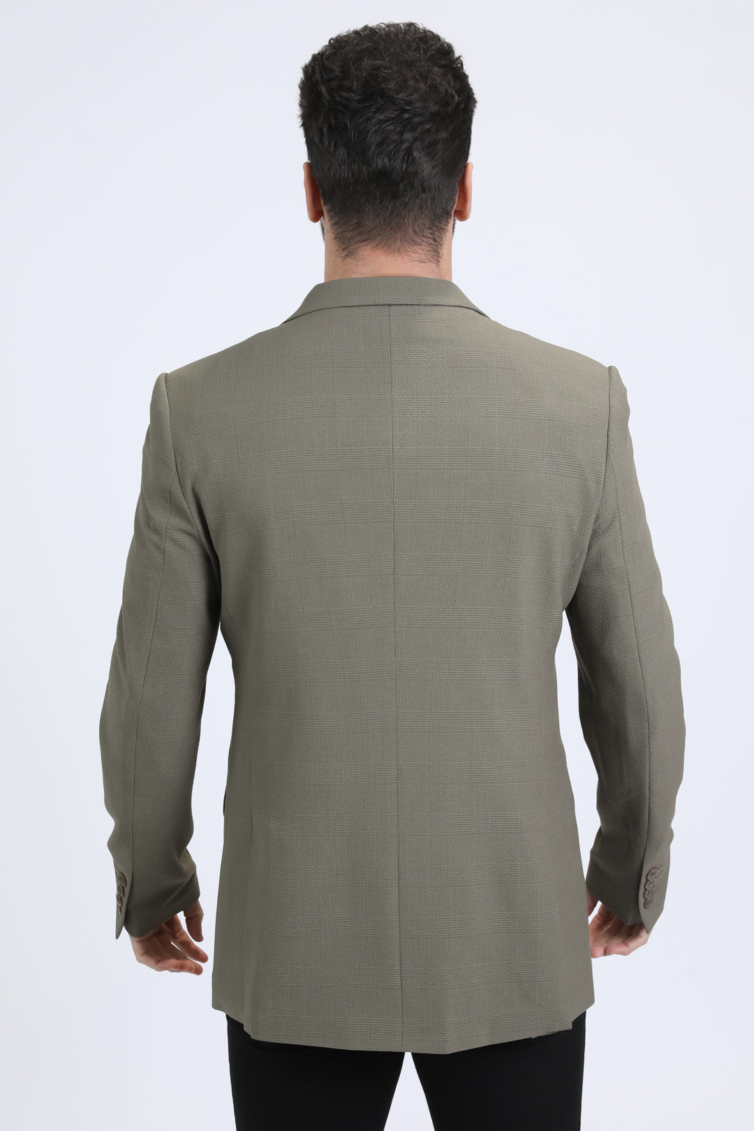 olive modern fit blazer men platini back