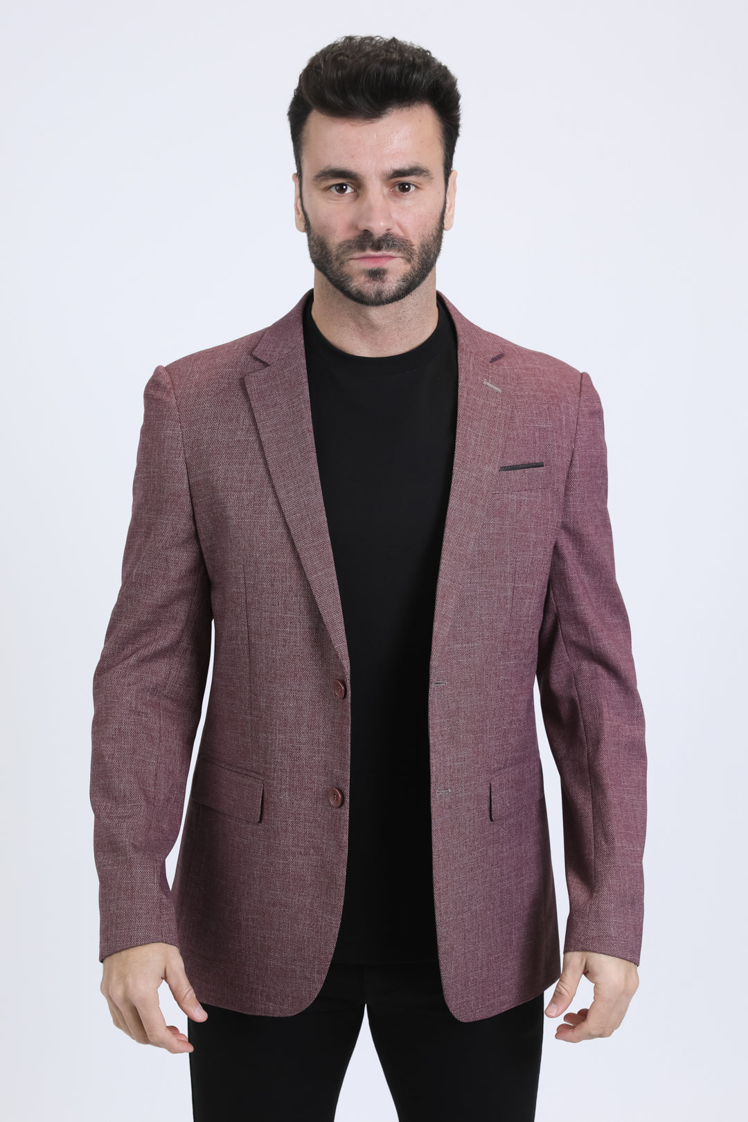 rosewood blue modern fit blazer men platini front