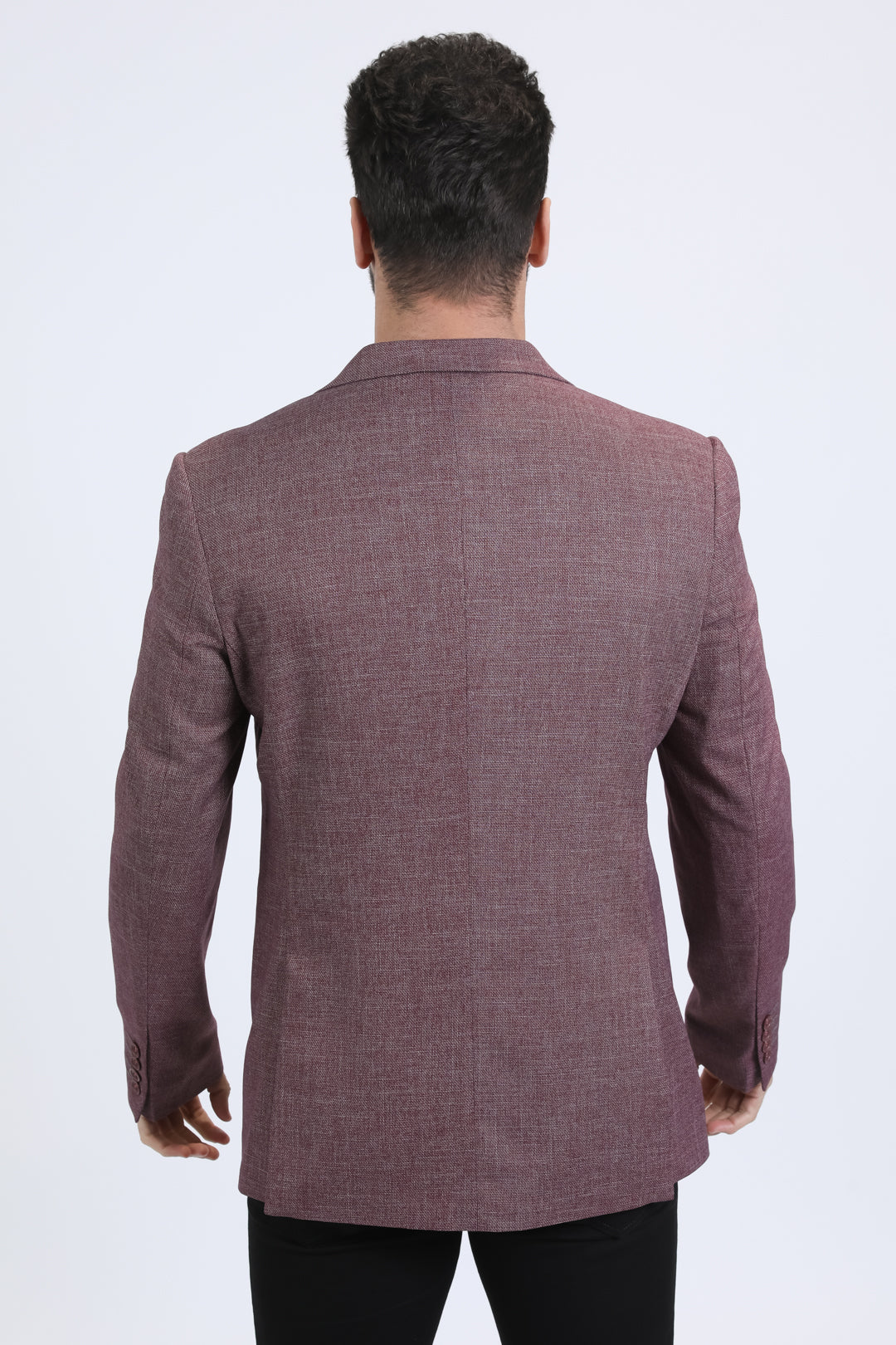 rosewood blue modern fit blazer men platini back