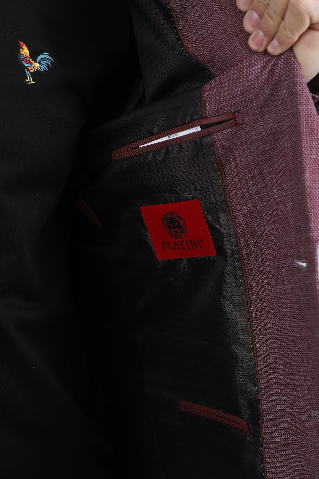 rosewood blue modern fit blazer men platini detail