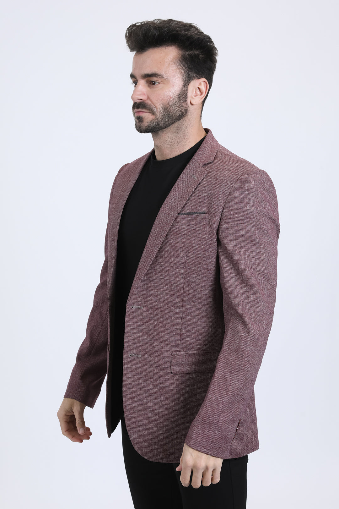 rosewood blue modern fit blazer men platini side