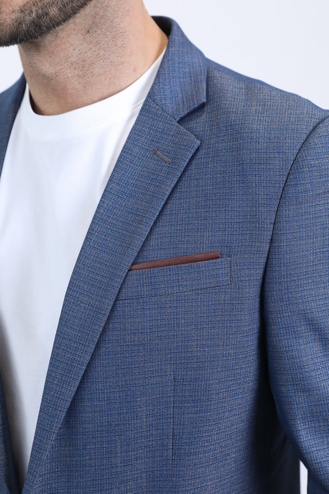 slate blue modern fit blazer men platini detail