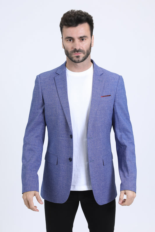 Mens Modern Fit Blue Blazer