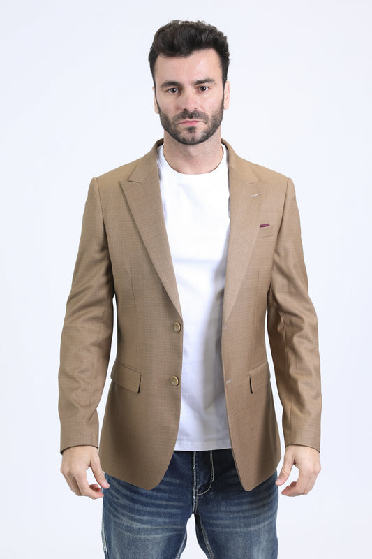 Mens Modern Fit Brown Blazer