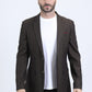 Mens Modern Fit Brown Blazer