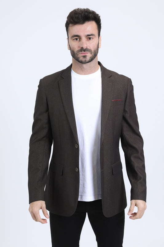 Mens Modern Fit Brown Blazer