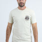 Mens Modern Fit Cotton Stretch Beige T-Shirt
