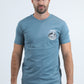 Mens Modern Fit Cotton Stretch Blue T-Shirt