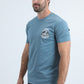 Mens Modern Fit Cotton Stretch Blue T-Shirt