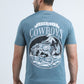 Mens Modern Fit Cotton Stretch Blue T-Shirt