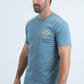 Mens Modern Fit Cotton Stretch Blue T-Shirt
