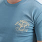 Mens Modern Fit Cotton Stretch Blue T-Shirt