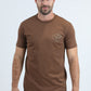 Mens Modern Fit Cotton Stretch Brown T-Shirt