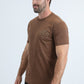 Mens Modern Fit Cotton Stretch Brown T-Shirt