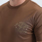 Mens Modern Fit Cotton Stretch Brown T-Shirt