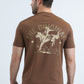 Mens Modern Fit Cotton Stretch Brown T-Shirt