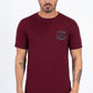 Mens Modern Fit Cotton Stretch Burgundy T-Shirt