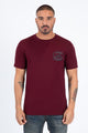 Mens Modern Fit Cotton Stretch Burgundy T-Shirt