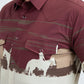 Men's Modern Fit Cotton Stretch Rodeo Panoramic Print Beige Shirt
