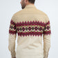 Men's Modern Fit Cotton Stretch Rodeo Panoramic Print Beige Shirt
