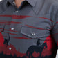 Men's Modern Fit Cotton Stretch Rodeo Panoramic Print Black Shirt