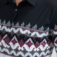 Men's Modern Fit Cotton Stretch Rodeo Panoramic Print White Shirt