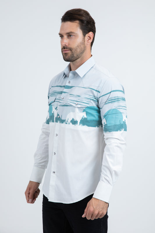 white rodeo panoramic western shirt men platini detail-2