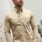 beige modern fit stretch dress shirt men platini lifestyle