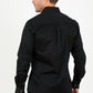 black modern fit stretch dress shirt men platini back