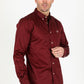 burgundy modern fit stretch dress shirt men platini side