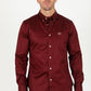burgundy modern fit stretch dress shirt men platini front