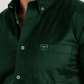 green modern fit stretch dress shirt men platini detail